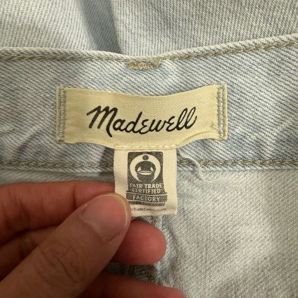 MADEWELL Mid-Rise The Perfect Vintage Straight Jeans Destroyed Blue - Picture 7 of 13